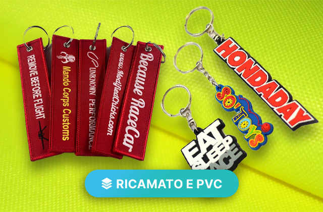 Portachiavi in PVC e Ricamati online